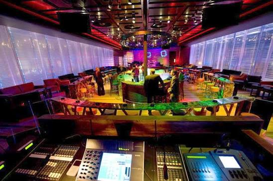 7seas DJ sound console overlooking the bar